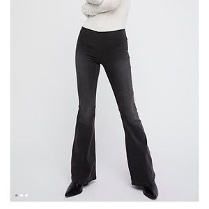 Free people black Penny pull-on flare jeans